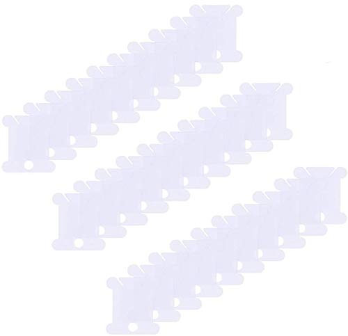 Jieddey Spulen Stickgarn,100 PCS Kunststoff Kreuzstich Stickerei Zahnseide Spulen Karte Plastikseide Kartenhalter Thread Karten Floss Bobbins für Handwerk DIY Stickerei Nähen Weiß