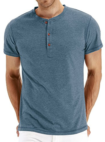 Mens Shirts Lightweight Long/Short Sleeve Button Down Basic T-Shirt