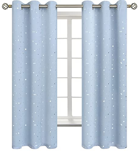 BGment Kids Blackout Curtains for Boys Bedroom - Baby Blue 2 Panels