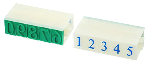 PATIKIL Staccabile Numero Timbro, Plastica 9 Cifre Carattere Dimensione 1 Numero 0-9 Combinazione Set per Card Scrapbook Insegnamento