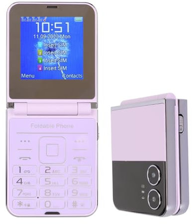 Téléphone Portable Senior débloqué 2G, Téléphone à Clapet avec 4 Cartes SIM en Veille, Une Touche de Numérotation Rapide, Gros Bouton, Gros Chiffres, Son Fort pour Personnes