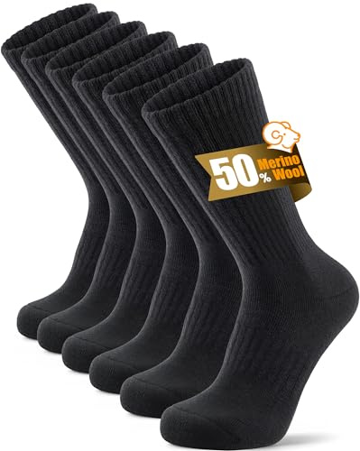 PULIOU Socks for Men Women,Thermal Warm Winter Merino Wool Cushion Moisture Wicking Breathable Multipack Hiking Walking,3 pairs