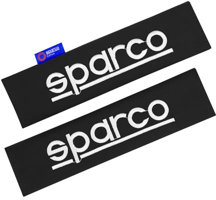 SPARCO Gurtschoner Gurtpolster Autogurt Schwarz 2tlg | Gurtpolster-Set, Schwarz, Autogurt, 2-teiliges Set, universell einsetzbar