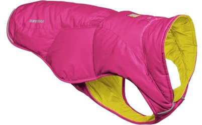 Ruffwear, Quinzee Dog Winter Jacket, Insulated Packable Puffer Vest with Leash Portal, Reflective Trim & Weather‑Resistant Shell, Adjustable Fit Coat, Harness Compatible, Pink, X-Large
