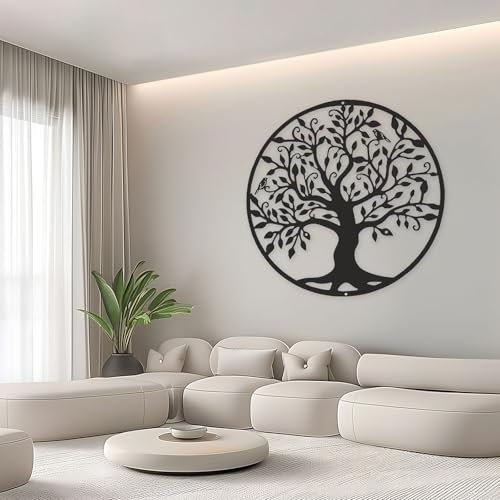 BAOHUAHU Lebensbaum Wanddeko 60CM Großer Baum des Lebens Wanddeko metall Hängende Wanddekoration geeignet für Wohnzimmer, Schlafzimmer und Gärten(60CM)