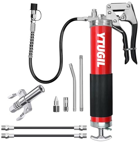 8000 PSI Hochleistungs-Fettpressen-Set, 400 ml, mit Flexschlauch, scharfer Düse, Verlängerungsrohr und Kupplung