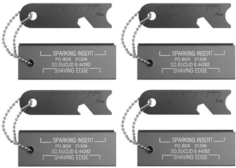 Flint Magnesium Fire Starter, Magnesium Waterproof Matches Outdoor Survival Fire Kits with Striker for Camping Hiking Emergency(4 Pack)