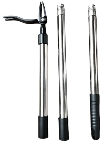 HUSHUI 4 Extractor de Pie de Garra, Mango Largo, Servicio Pesado, Apalancamiento Mejorado, Herramienta de Jardinería Versátil, Elimina Las Malas Hierbas, el Mango Ajustable de 44