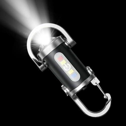 Générique Mini lampe torche porte-clés, lampe torche LED rechargeable ultra-lumineuse, petites lampes de poche étanches, lampes torches portables pour extérieur, camping, randonnée, urgences