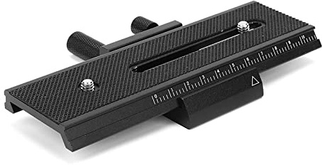 Control Deslizante de riel de Enfoque Macro de 2 vías, Control Deslizante de cámara para Primeros Planos, Movimiento Suave de Cremallera y piñón con Escala de precisión,
