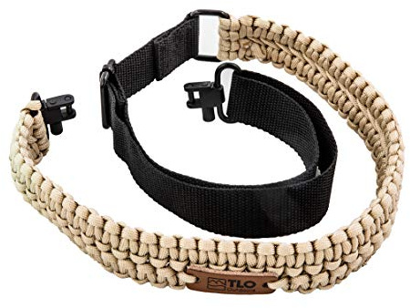 TLO Outdoors Paracord Gun Sling - Tactical 2-Point Rifle Sling, Extra Wide, Adjustable Strap with Swivels for Rifle, Shotgun, and Crossbow for Hunting, Shooting, Gun Safety (550 Rated Nylon)