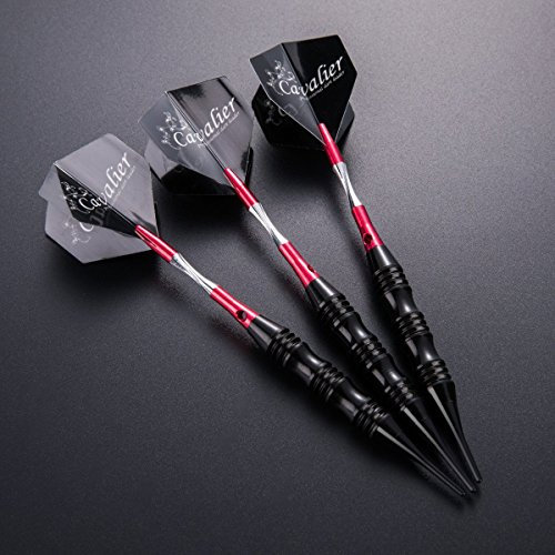 Hopewey Dartpfeile Soft dartpfeile 3 Stück 20 g Dartset Turnier Soft Tip Dartpfeile Set, Schwarz Beschichtete Metallfässer Darts (Soft Dartpfeile) mit Flights (red)