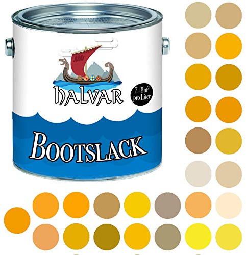 Halvar 2-K GLÄNZEND Yachtlack Gelb RAL 1000-1037 Bootslack für GFK/Polyester/Kunststoff 2-Komponenten Lack inkl. Härter (2,5 L, RAL 1016 Schwefelgelb)