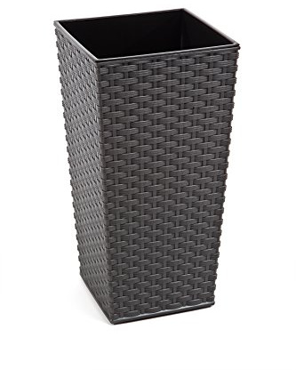 Gordanluk Tall planter rattan plant pot Designed Flowerpot with plant riser extra large plant pots indoor plant pots outdoor flower pot (Grey, 30 x 57 cm)