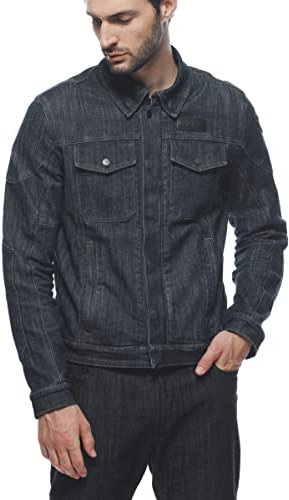 Dainese - Denim Tex Jacket, Chaqueta Vaquera para Moto, Tejido Denim, Protectores de Hombros y Codos, Chaqueta de Moto para Hombre, Azul, 46