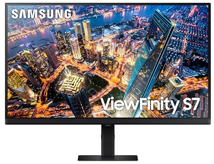 Samsung Monitor ViewFinity S7 (S27D702), Flat, 27'', 3840x2160 (UHD 4K), HDR10, 60Hz, 5ms, HDMI, Display Port, Ingresso Audio, PIP, PBP, Easy Setup Stand
