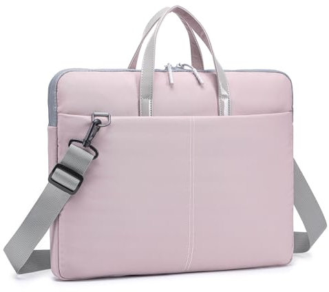 SPAHER Borsa Porta PC 15,6 Pollici Borsa per Laptop Computer Lavoro Ufficio Insegnante Donna Borsa a Tracolla Cartella Porta Documenti Valigetta 24 Ore per Affari Viaggi Universitari Rosa