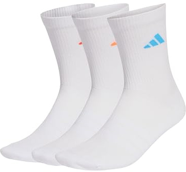 adidas Mixte CUSHIONED SPORTSWEAR CREW SOCKS 3 PAIR PACK, white/Lucid Orange/lucid red, 48-51