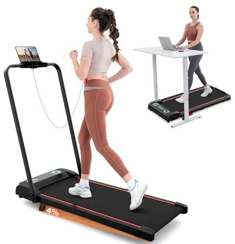 LIKESPORTING Tapis de Course, Tapis de Course Pliable, 1400W Inclinable avec Télécommande, Walking Pad pour Le Bureau et la Maison