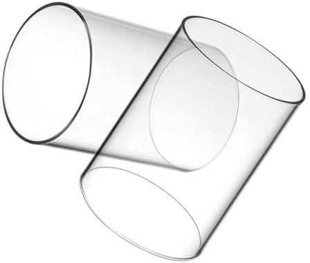 BATHVEVE Abat-Jour Design Coupe-Vent Résistant Haute Température en Verre Transparent Cylindrique 2pcs pour Bougies Chauffe-Plat et Votives Décoration Élégante Maison