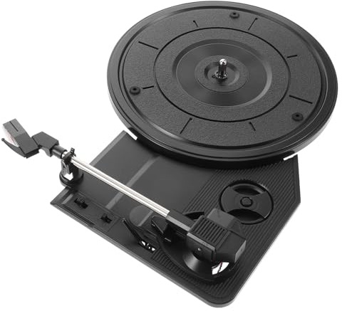 BESPORTBLE Platine Vinyle Rétro Grand Mécanisme 200 Mm avec Haut-parleurs Intégrés, Aiguille de Tourne-disque de Remplacement, Appareil Enregistrement pour Décoration Intérieure et Usage Dj