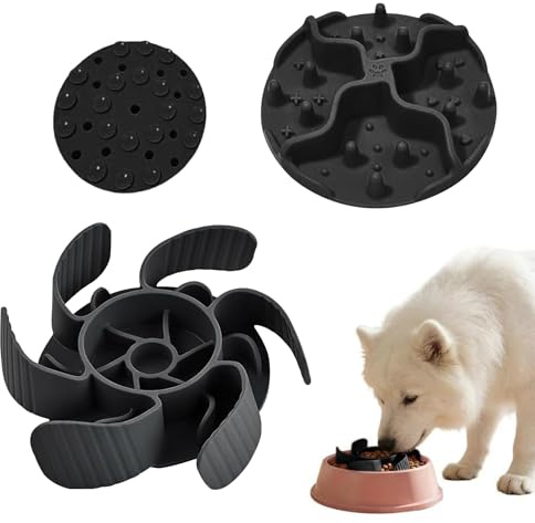 KASESSS 2 Pezzi Ciotola Anti Ingozzamento Fodera, Silicone Ciotole per Cani, Ciotole per Gatti per Mangiare lentamente, Inserto a Spirale per Ciotoles Alimentazione con Ventosa Potente, Interattivo