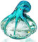 QFkris QF Handgefertigte Oktopus geblasene Glasfigur Geschenk für Weihnachten, Geburtstag Home Decor Blau-Grün Papiergewicht