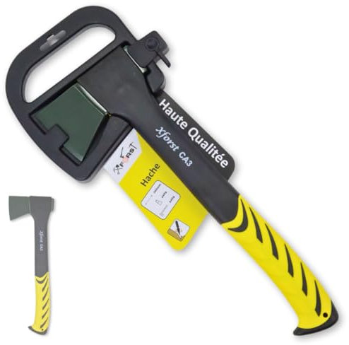 Hacha Xforst, Hacha de jardín, Hacha de Mano con Mango de Fibra de Vidrio. con protección de Hoja Modelo X-CA3.