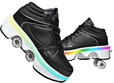 Rullskridskor, skor med hjul, skateboardskor, inline-skridskor, justerbara damskor med hjul för flickor