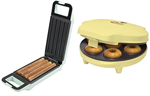 Bestron Appareil à Churros, Jusqu’à 4 Churros, Design Rétro, 700 Watts, Sweet Dreams, Menthe & Appareil à Donuts au Design Rétro, Sweet Dreams, Revêtement Anti-Adhésif, 700 Watts, Couleur: Jaune