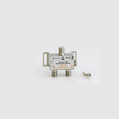 Divisor TNT/Sat 2 salidas D-Home – Conectar tu antena a 2 televisores – Divisor de 2 vías satélite y TNT 5/2300 MHz, 24 V, 0,5 A
