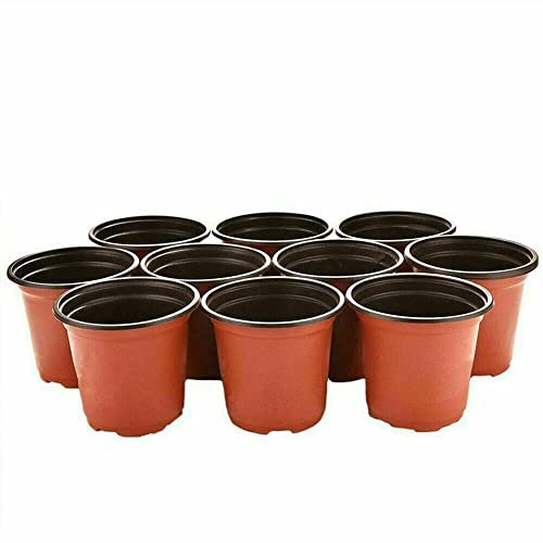 100 macetas de plástico de 9 cm, macetas de terracota de plástico, macetas de hierbas, bandejas de semillas, macetas de semillas, macetas de vivero para verduras, flores, hierbas, esquejes, suculentas