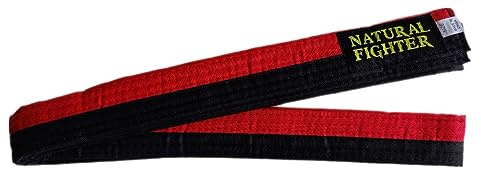 mmasport Karate Judo Aikido Taekwondo Gürtel für Kampfsport aus Baumwolle Basic (Schwarz/Rot, 280.00)