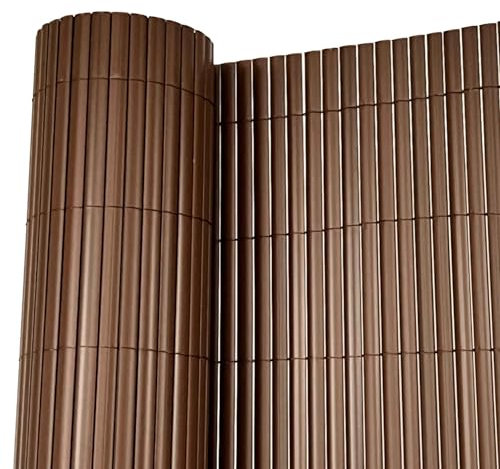 Oypla 1m x 3m Brown PVC Outdoor Garden Fencing Privacy Screen Roll