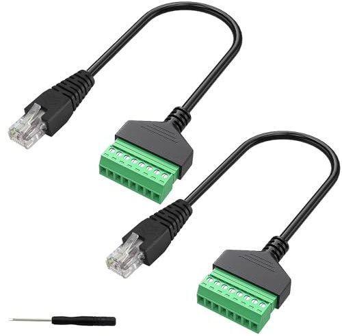 RUNCCI-YUN RJ45 Terminale a Vite,RJ45 Ethernet 8P8C maschio a 8 pin Extender Connettore adattatore per AV CCTV DVR Cat6 Cat5 accoppiatore in linea.(30cm/2Pezzi)