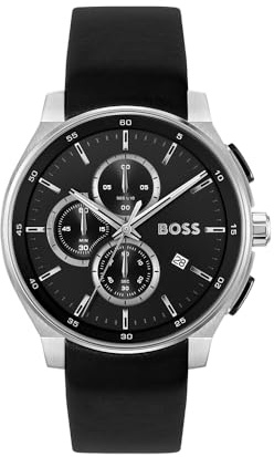 BOSS Chronograph Quarz Uhr für Herren Kollektion Peak 2.0 mit Schwarzes Lederarmband - 1514188