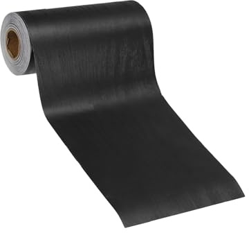 PATIKIL Pellicole Adesive Legno Autoadesivo 10m x 80mm Carta Adesiva per Mobili Legno Riparazione Pellicola Autoadesiva Effetto per Pavimenti Porte Tavoli Sedie Armadi, Grano Legno Nero