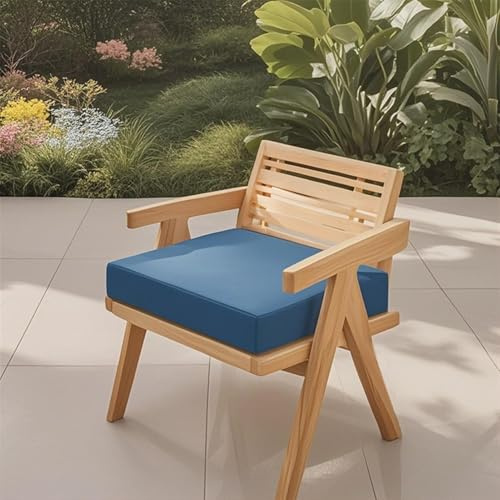 SK Studio Chair Cushion for Elderly, Set of 1 High-Density Foam Recliner Non Slip Chair Pad Couch Armchair Seat Cushion, Blue, 20x20x2 inch