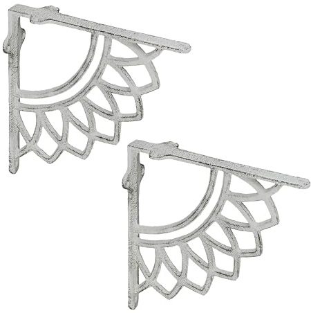 Relaxdays Reggimensola da Muro, Set da 2 Staffe per Mensole Parete, Supporti Angolari per Scaffali, Decorativo, Bianco
