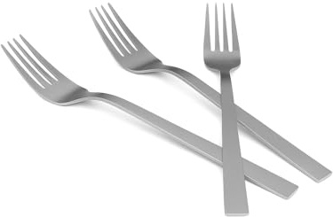 Fourchettes de table Set de 3 à 21 cm en acier inoxydable 18/10 avec finition PVD mate, poignée fine ergonomique, antirouille, lavables au lave-vaisselle