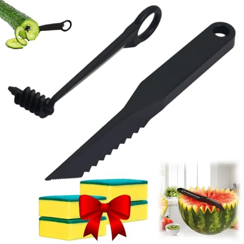 Kitchen Spiral and V-Shaped Tools, Spiral Slicer Blade Potato Cucumber Spiral Cutter, Manual Screw Peelers Kitchen Accessories Tool for Veggies Cucumber and Carrot (1 Set)