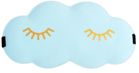 Benda per dormire, benda per gli occhi per dormire, a forma di , in schiuma 3D, ergonomica, multifunzionale, con bottone regolabile