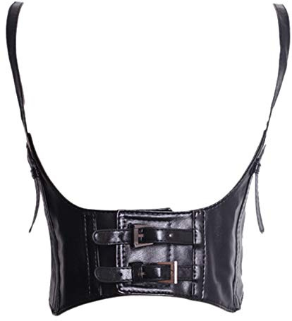 Alivila.Y Fashion Womens Leather Steampunk Underbust Waist Belt Corset AS577-Black-XL
