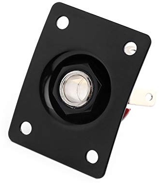 Metallor Output Input Jack Plate Socket for Tele SG Style Electric Guitar Parts Replacement Black.