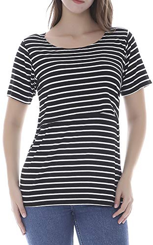 Smallshow Nursing Tops Women’s Maternity Short Sleeve Shirts Maternity Breastfeeding Clothes