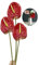 Rikyo 26 fiori artificiali di giglio di Anthurium fiori permanenti, 3 pezzi tropicali imitazione fiori bouquet per centrotavola per la disposizione e matrimonio nuziale festival decorazione(rosso)