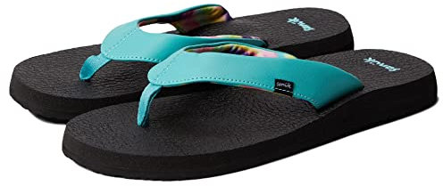 Sanuk Damen Yoga Mat Flipflop, Türkis/Ausflug, einfarbig (Getaway Solids), 36 EU