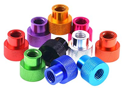 10 Stück M3 M4 M5 M6 M8 Rahmen Handfest Flanschmutter Aluminium Rändelmutter Schritt Hand Rändelmutter, Schwarz