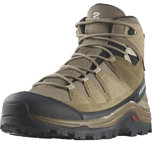 Salomon Men's QUEST ROVE GORE-TEX Leather Hiking Boots for Men, Kangaroo / Kelp / Black, 8