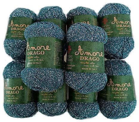 Filati Brillanti: Pacco da 10 Gomitoli di Cotone con Lurex - Per Creazioni Luccicanti e Stilose